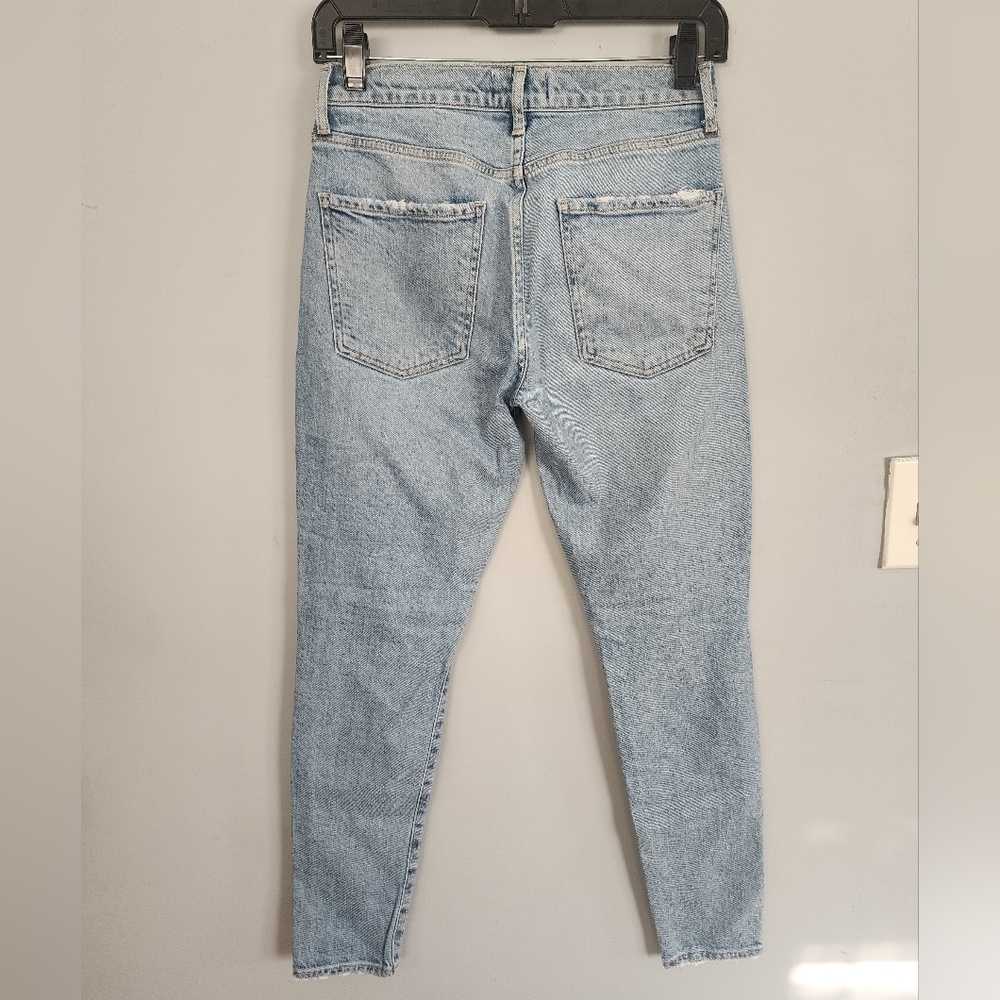 AGOLDE light blue wash distressed skinny jeans size 26 - Picture 5 of 7